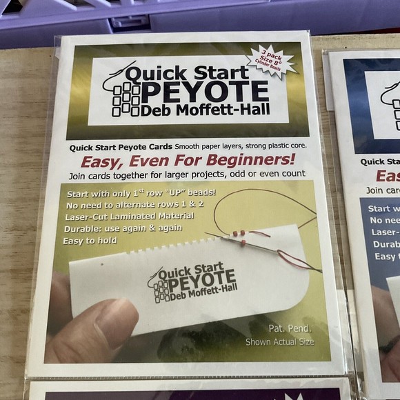 Quick Start Peyote Cards by Deb Moffett-Hall Lot Of 4 - Picture 2 of 5